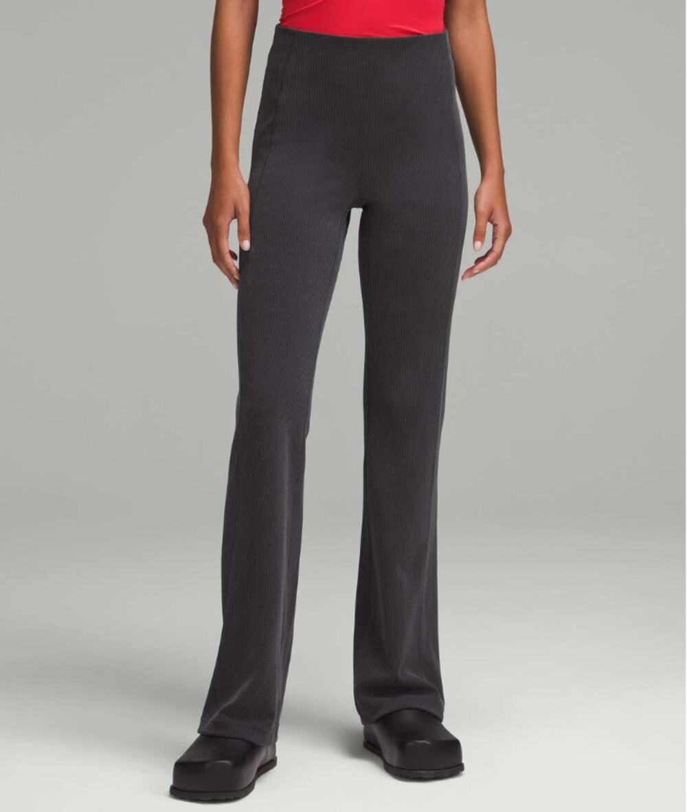Lululemon Ribbed Softstreme Flared Pant Black Women's Size 8